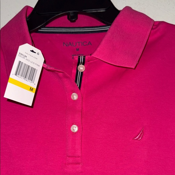 Nautica Pink Polo Shirt Size Medium NWT - Picture 5 of 7
